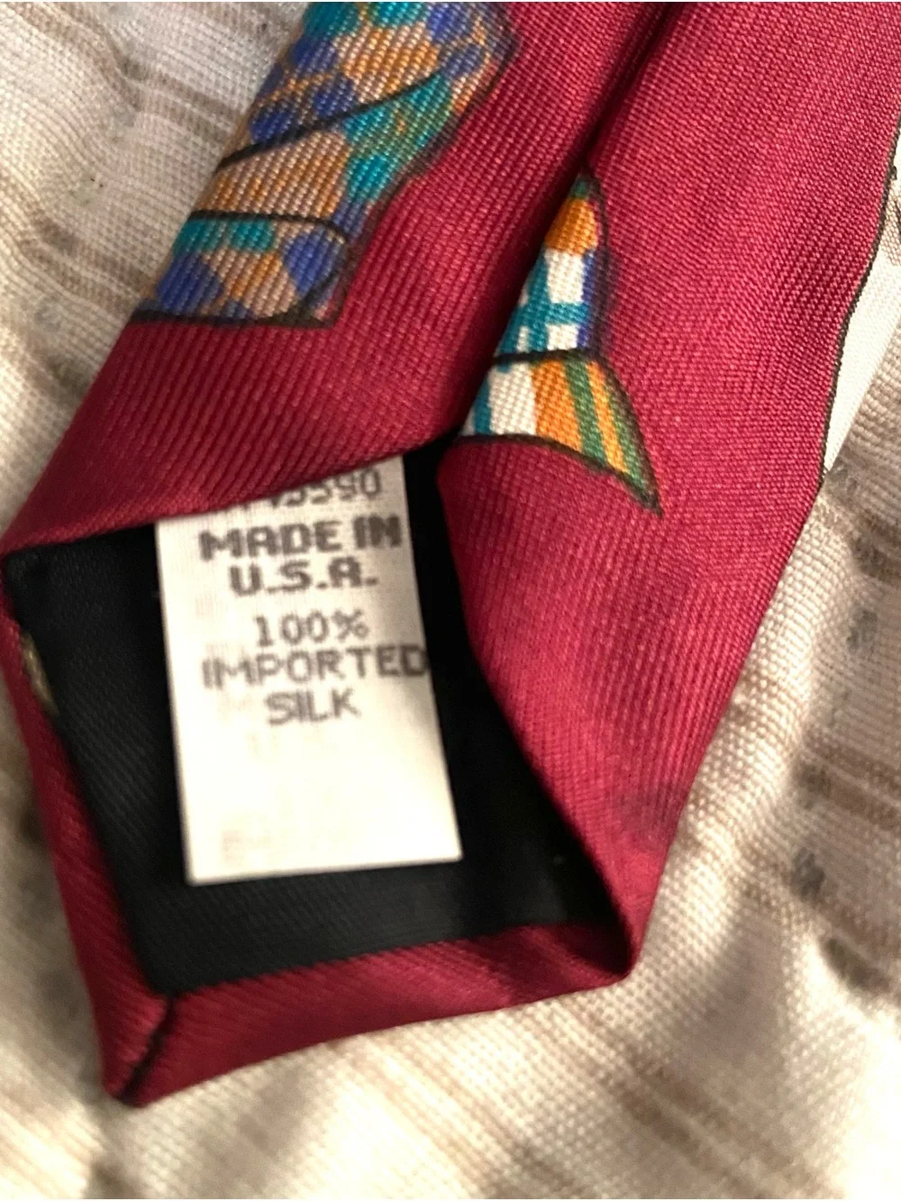 Lambucci 100% Silk Flat Cap Tie Burgandy